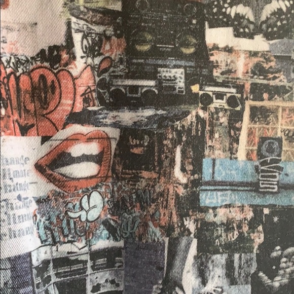 Vintage pins denim graffiti fishing vest Atari XS - Picture 5 of 8